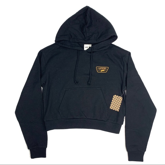 Vans Full Patch Cropped Hoodie Black Extra Small - Picture 2 of 3